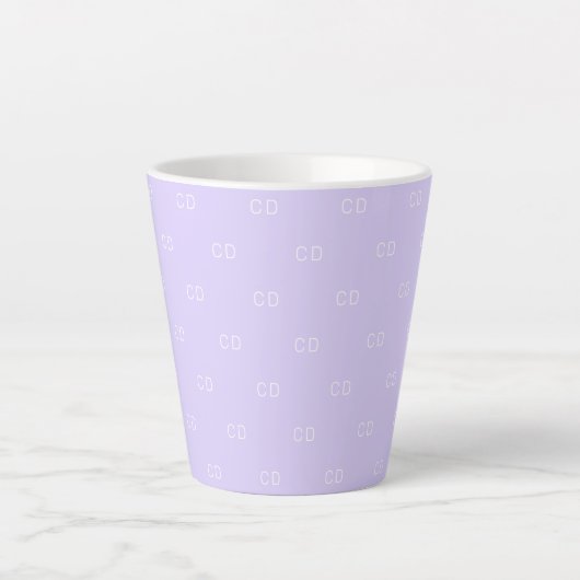 Initialen patroon violet lavender latte mok (Voorkant)