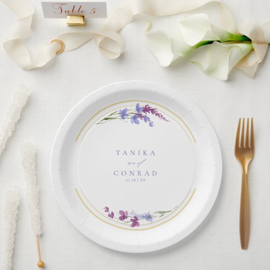 Initialen Peri ID954 van de Waterverf van het Wild Papieren Bordje (Huwelijk)