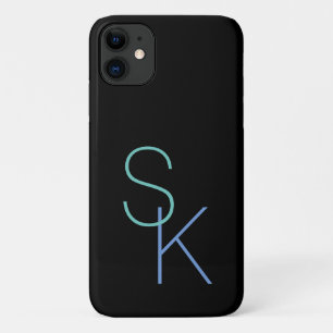 Initialen personaliseren, grote letters op zwart Case-Mate iPhone case