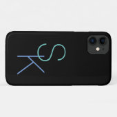 Initialen personaliseren, grote letters op zwart Case-Mate iPhone case (Achterkant (horizontaal))