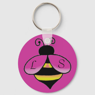 Initialen personaliseren / Naam Cute Bee Sleutelha Sleutelhanger