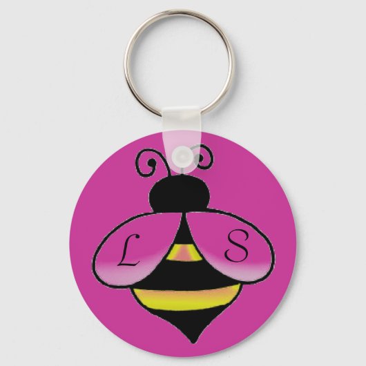 Initialen personaliseren / Naam Cute Bee Sleutelha Sleutelhanger (Voorkant)