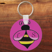 Initialen personaliseren / Naam Cute Bee Sleutelha Sleutelhanger (Voorkant)