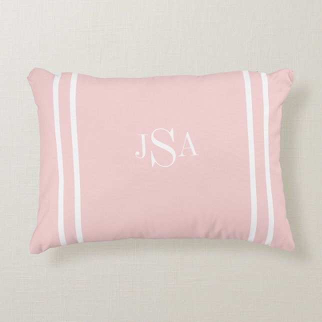 Initialen roze Accent Pillow Kussen (Voorkant)