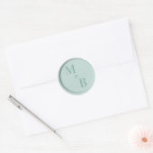 Initialen sage green wax seal stickers bruiloft (Envelop)