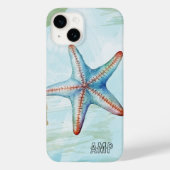 Initialen Schattigee kleurrijke waterverf zeester  Case-Mate iPhone Case (Achterkant)