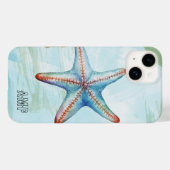 Initialen Schattigee kleurrijke waterverf zeester  Case-Mate iPhone Case (Achterkant (horizontaal))