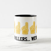 Initialen sportzwoerd Schuim Handvinger School Naa Tweekleurige Koffiemok (Center)