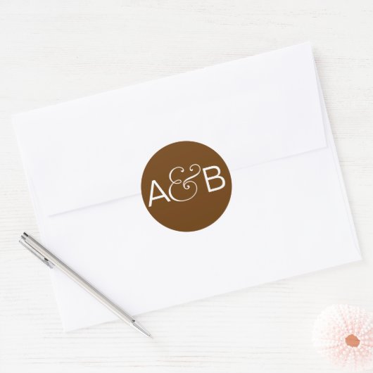 INITIALEN STICKER SEAL BRUIN WIT (Envelop)