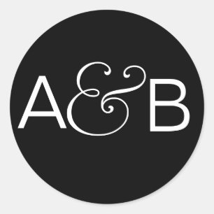 INITIALEN STICKER SEAL ZWART WIT