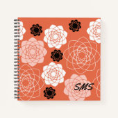 Initialen Succulent Symmetrie Terracota Notebook Notitieboek (Voorkant)