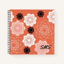 Initialen Succulent Symmetrie Terracota Notebook