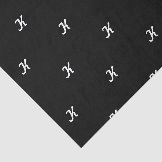 Initialen tissuepapier (zwart-wit) (Detail)