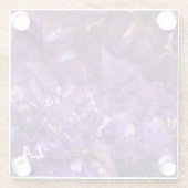 Initialen toevoegen - Paarse kristallen Onderzette Glazen Onderzetter (Achterkant)