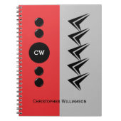 Initialen toevoegen: rood en grijs notitieboek (Voorkant)