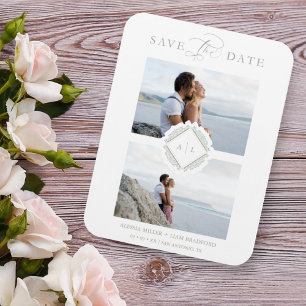 Initialen Trend Chic Ornament Sophisticated Weddin Magneet