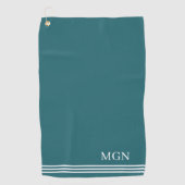 Initialen Trendy solig marineblauw met strepen Golfhanddoek (Voorkant)