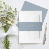 Initialen Trouwdatum Dusty Blue ID1045 Uitnodigingen Wikkel