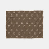 Initialen van Classy Brown en Beige Monogram Patro Fleece Deken (Voorkant (Horizontaal))