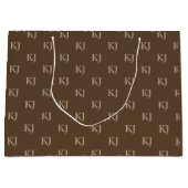 Initialen van Classy Brown en Beige Monogram Patro Groot Cadeauzakje (Voorkant)