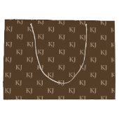 Initialen van Classy Brown en Beige Monogram Patro Groot Cadeauzakje (Achterkant)