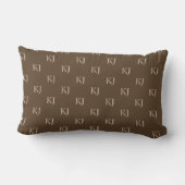 Initialen van Classy Brown en Beige Monogram Patro Kussen (Achterkant)
