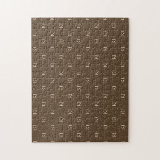 Initialen van Classy Brown en Beige Monogram Patro Legpuzzel (Verticaal)