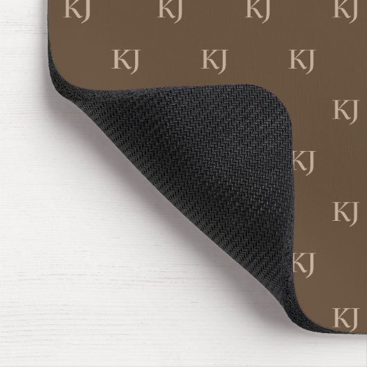 Initialen van Classy Brown en Beige Monogram Patro Muismat (Hoek)