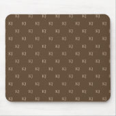 Initialen van Classy Brown en Beige Monogram Patro Muismat (Voorkant)