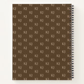 Initialen van Classy Brown en Beige Monogram Patro Notitieboek (Achterkant)