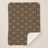 Initialen van Classy Brown en Beige Monogram Patro Sherpa Deken (Voorkant)