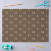 Initialen van Classy Brown en Beige Monogram Patro Tissuepapier (Craft)