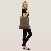 Initialen van Classy Brown en Beige Monogram Patro Tote Bag (Op model)