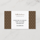Initialen van Classy Brown en Beige Monogram Visitekaartje (Achterkant)