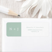 initialen van de bruinbruidegom - minimalistisch etiket (Insitu)