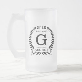 Initialen van de getuige matglas bierpul