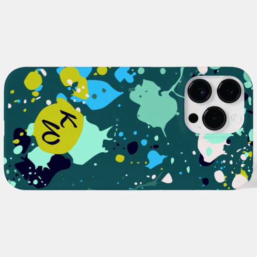 Initialen van de Groene Verf van de Koel Case-Mate iPhone Case (Achterkant (horizontaal))