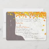 Initialen van de herfst in boomstamgele Oranje bla Kaart (Voorkant)