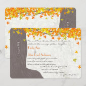 Initialen van de herfst in boomstamgele Oranje bla Kaart (Voorkant / Achterkant)