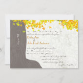 Initialen van de herfst in boomstamgele Oranje bla Kaart (Voorkant)