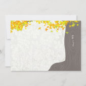 Initialen van de herfst in boomstamgele Oranje bla Kaart (Achterkant)