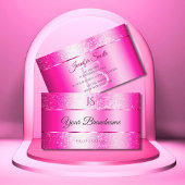 Initialen van de kleine roze brute glitter-staren visitekaartje