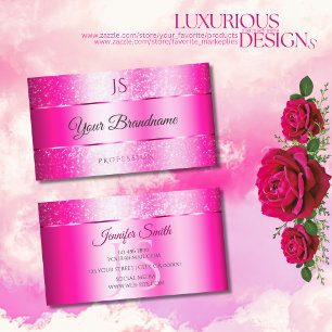 Initialen van de kleine roze brute glitter-staren visitekaartje