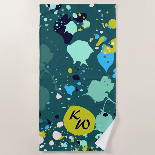 Initialen van de kleurrijke schilderplaat van de k strandlaken (Voorkant)