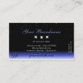 Initialen van de moderne blauwe zwarte ombre Spark Visitekaartje (Achterkant)