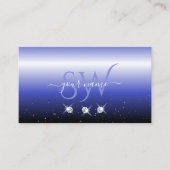 Initialen van de moderne blauwe zwarte ombre Spark Visitekaartje (Voorkant)