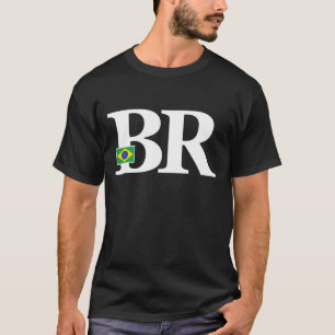 Initialen van de vlag van Brazilië en het land T-shirt