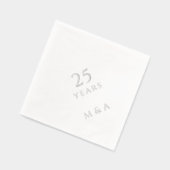 Initialen van het paar 25e Jubileum Party Silver Folie Servetten (Links)