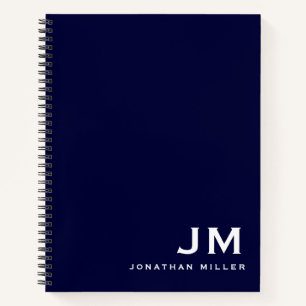Initialen van het professionele marinemonogram notitieboek