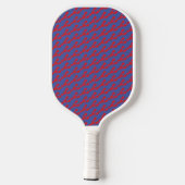 Initialen van het rode witte monogram blauw pickleball paddle (Achterkant)